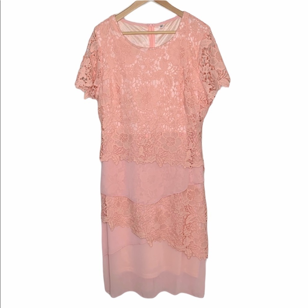Womens Lace Tiered Spring Easter Dress Size XL